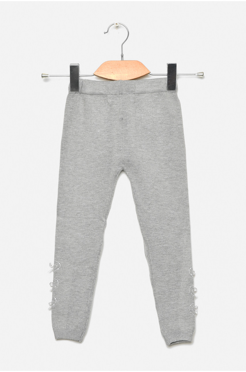 Лосины детские демисезонные для девочки светло-серого цвета 5031М 189107