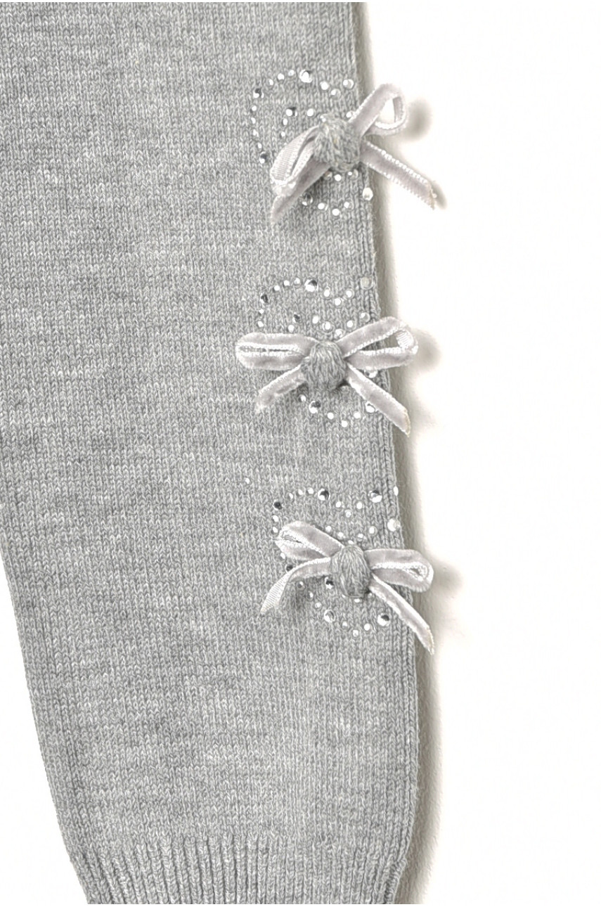 Лосины детские демисезонные для девочки светло-серого цвета 5031М 189107