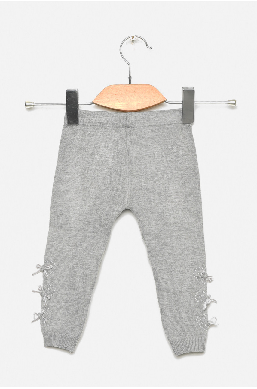 Лосины детские демисезонные для девочки светло-серого цвета 5031М 189109
