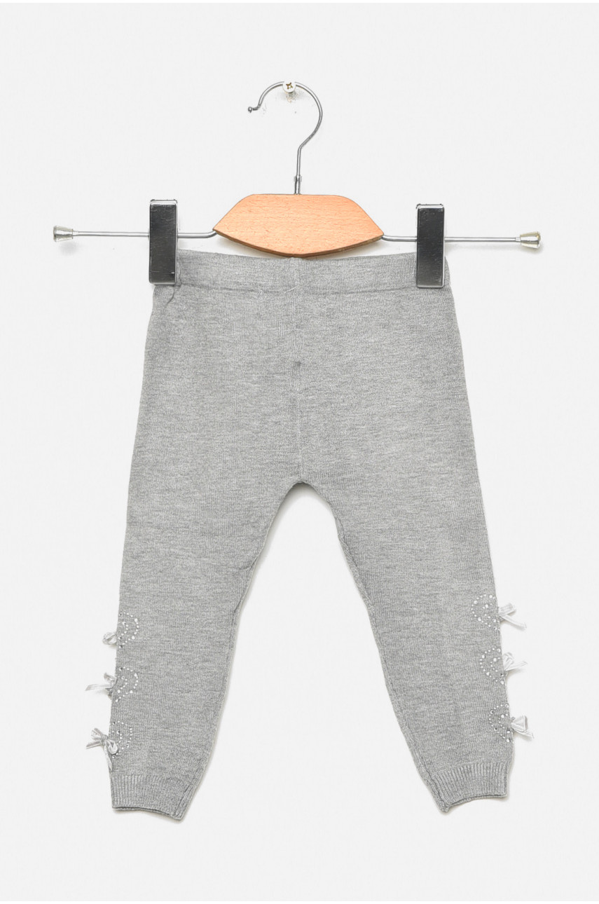 Лосины детские демисезонные для девочки светло-серого цвета 5031М 189109