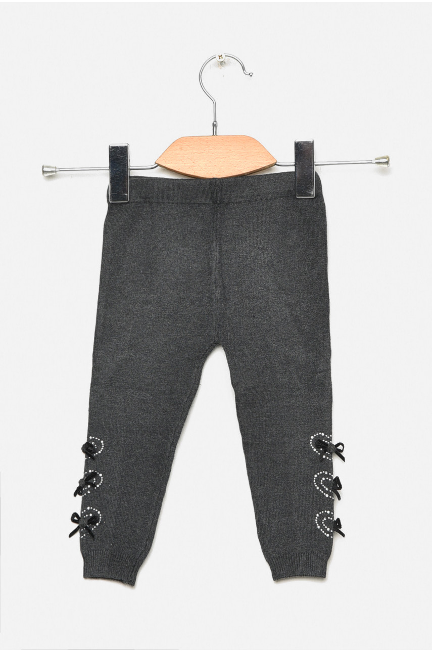Лосины детские демисезонные для девочки темно-серого цвета 5031М 189111
