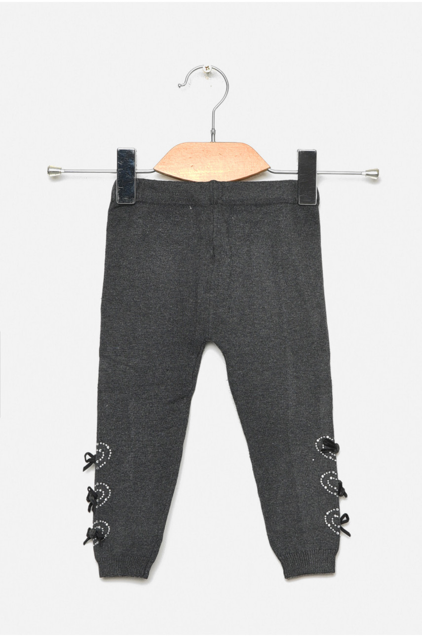 Лосины детские демисезонные для девочки темно-серого цвета 5031М 189111