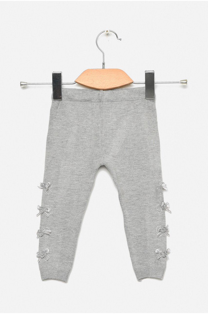 Лосины детские демисезонные для девочки светло-серого цвета 5022S 189112
