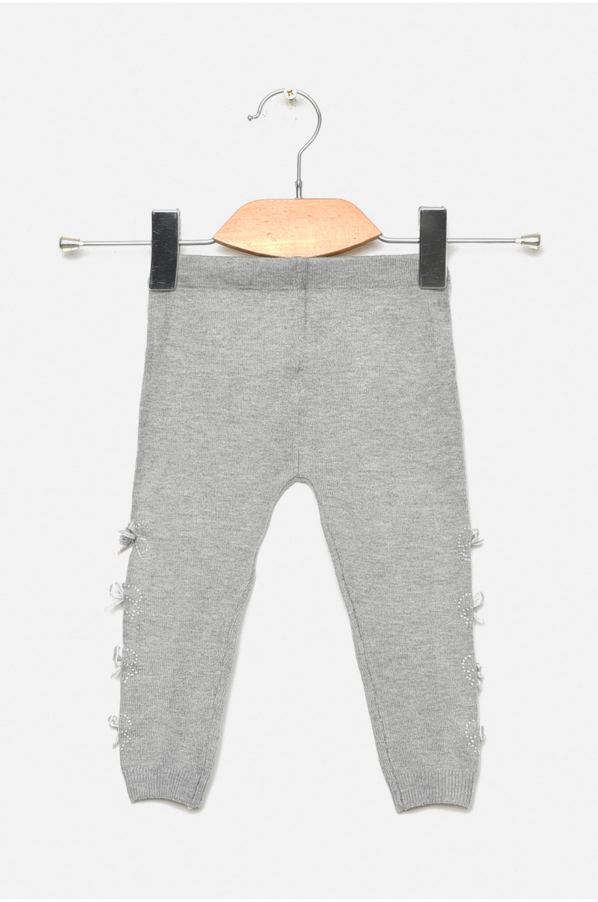 Лосины детские демисезонные для девочки светло-серого цвета 5022S 189112