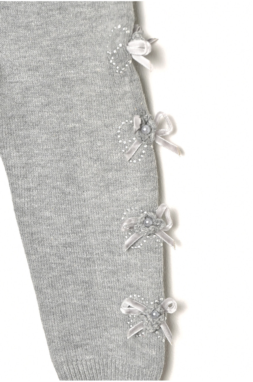 Лосины детские демисезонные для девочки светло-серого цвета 5022S 189112