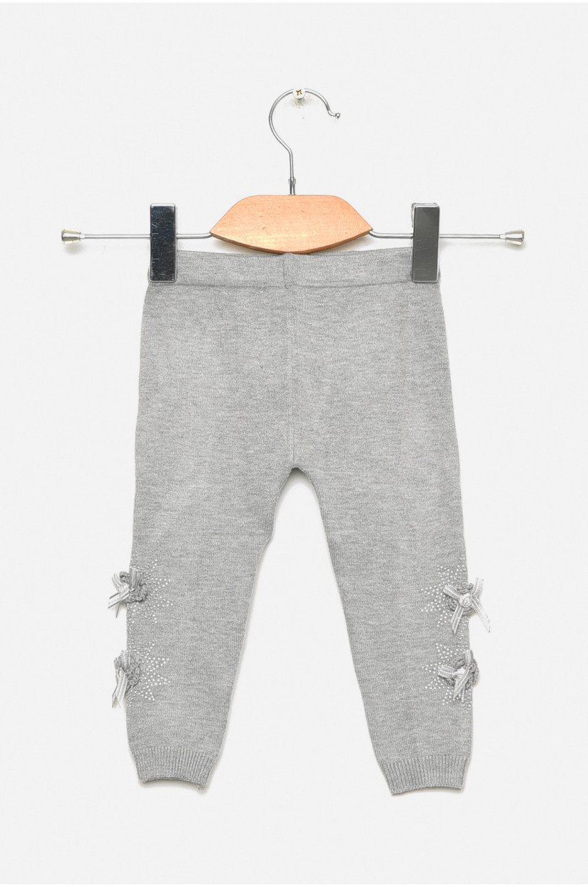 Лосины детские демисезонные для девочки светло-серого цвета 5004S 189114