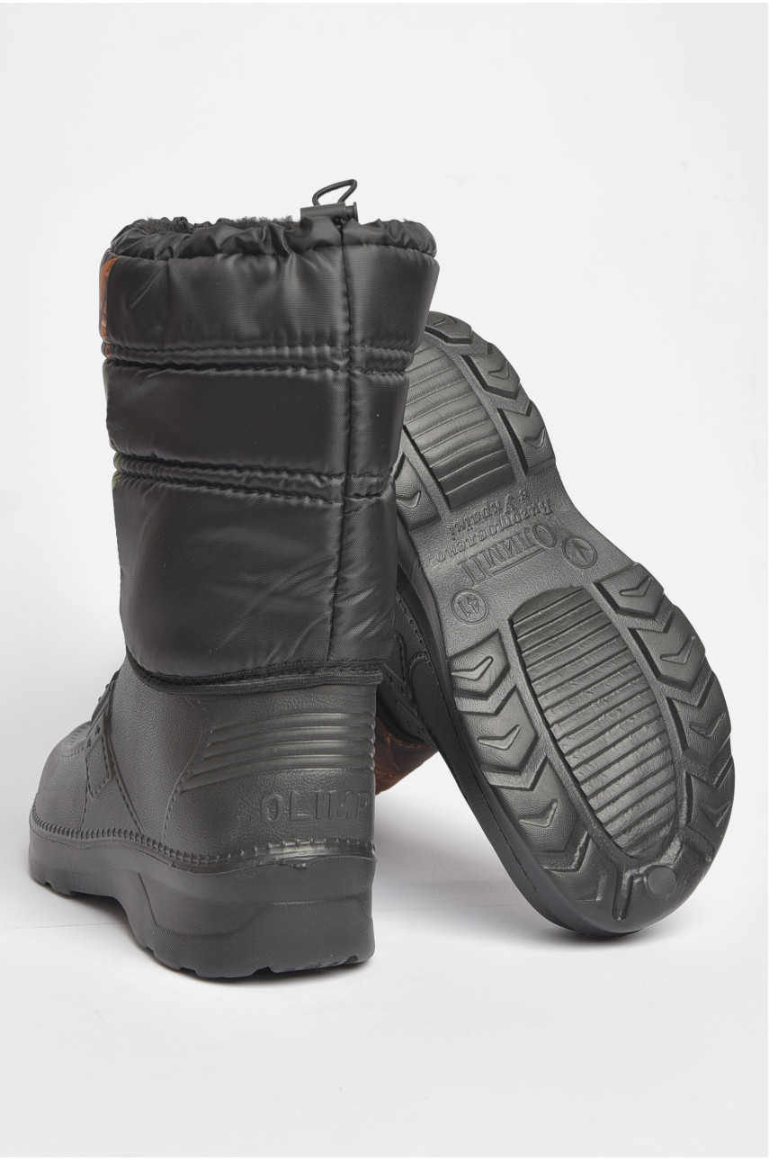 Дутики мужские пена на  меху черного цвета л/0 189115