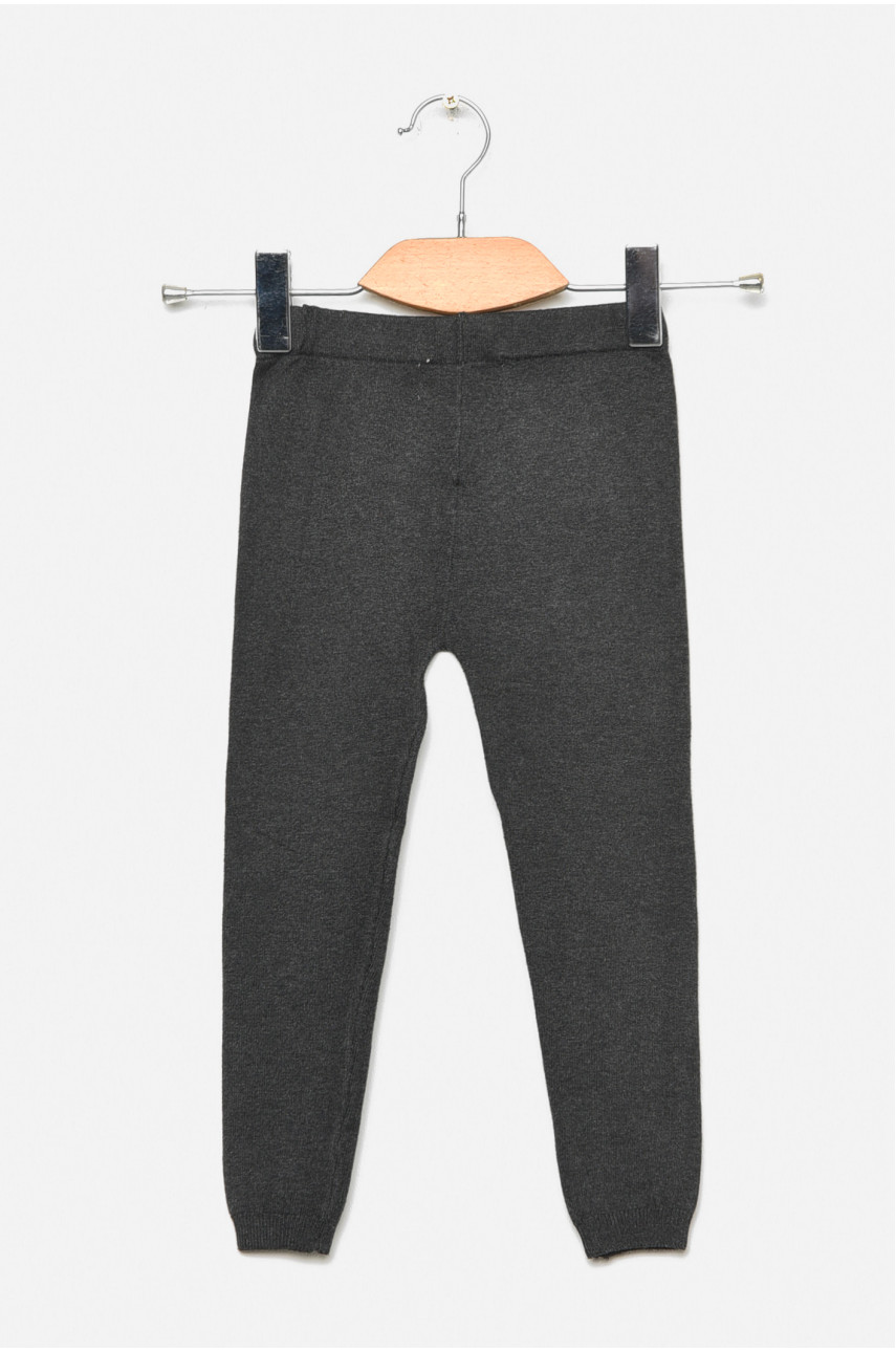 Лосины детские демисезонные для девочки темно-серого цвета 5009М 189120