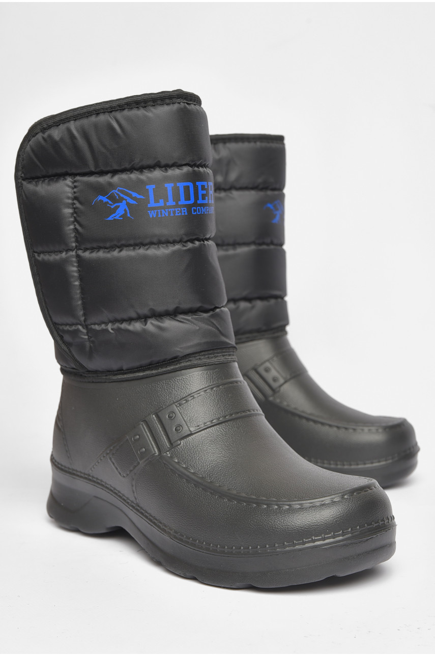 Дутики мужские пена на  меху черного цвета л/л 189131