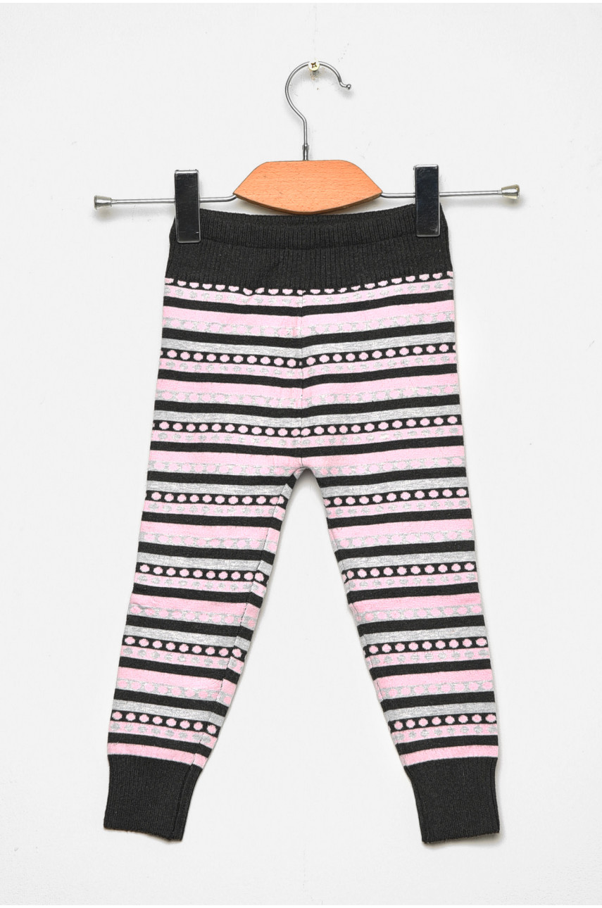 Лосины детские демисезонные для девочки темно-серого цвета В626S 189132