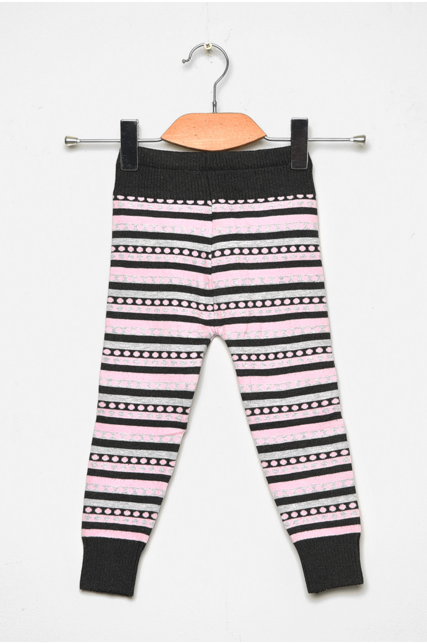 Лосины детские демисезонные для девочки темно-серого цвета В626S 189132