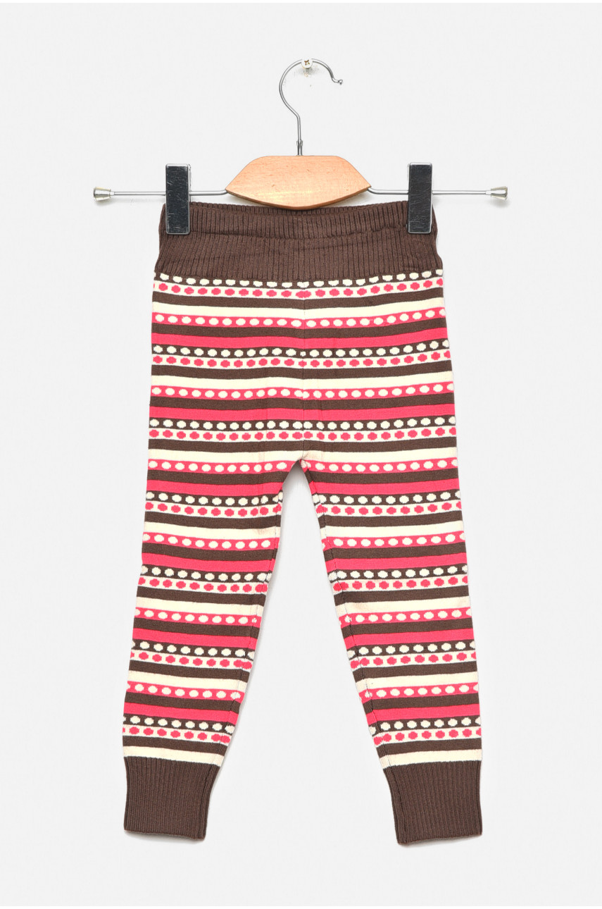 Лосины детские демисезонные для девочки коричневого цвета В626S 189133