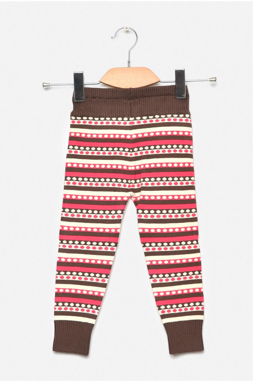 Лосины детские демисезонные для девочки коричневого цвета В626S 189133