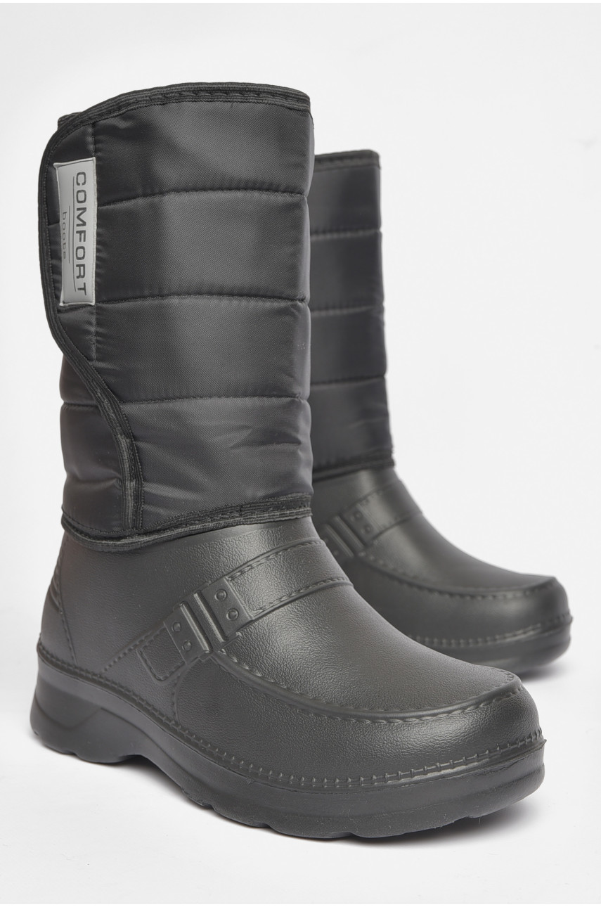 Дутики мужские пена со съемным носком на  меху черного цвета СМ-7 189142