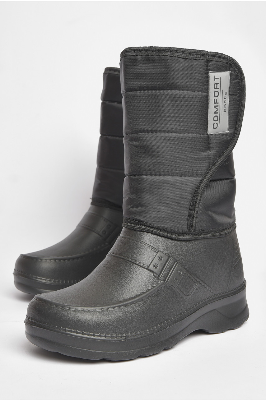 Дутики мужские пена со съемным носком на  меху черного цвета СМ-7 189142