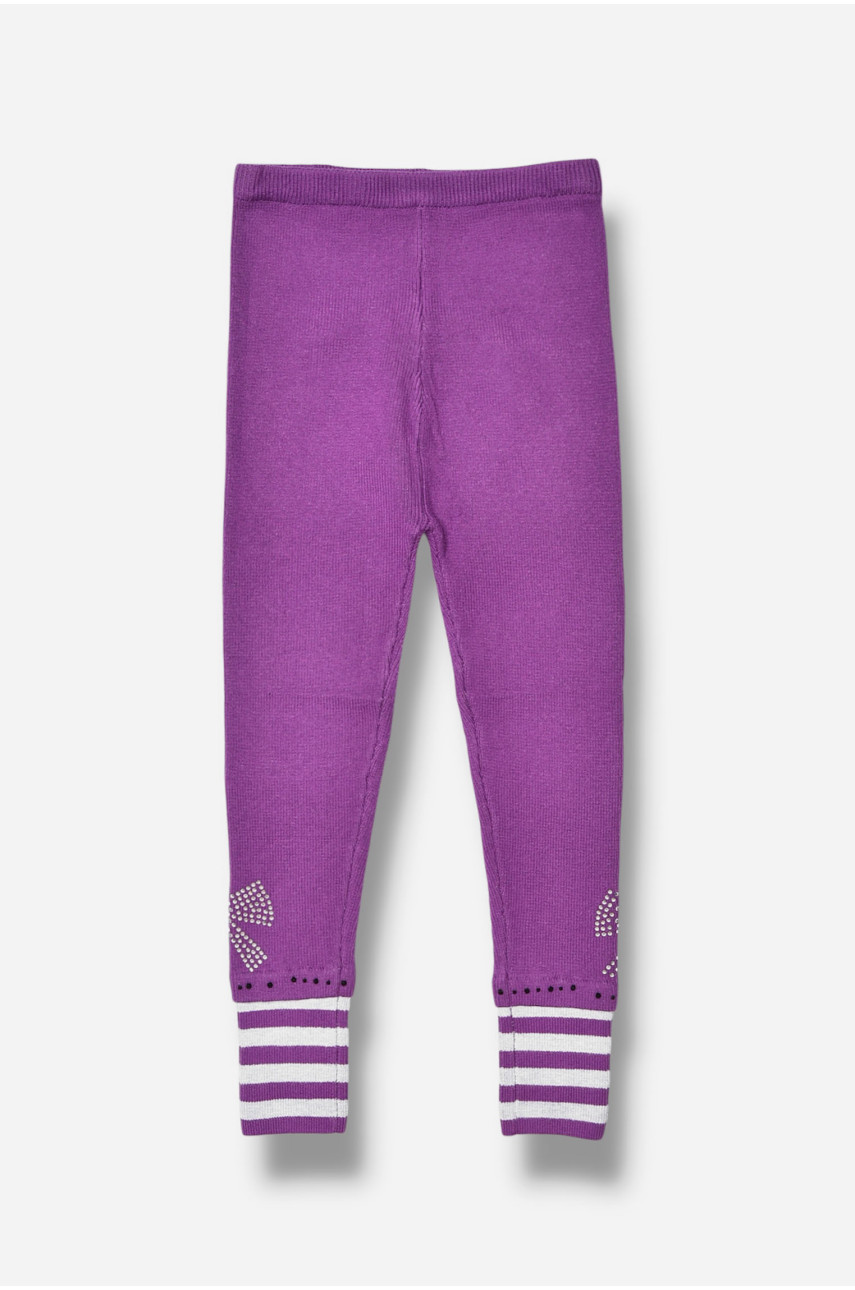 Лосины детские демисезонные для девочки сиреневого цвета В419S 189144