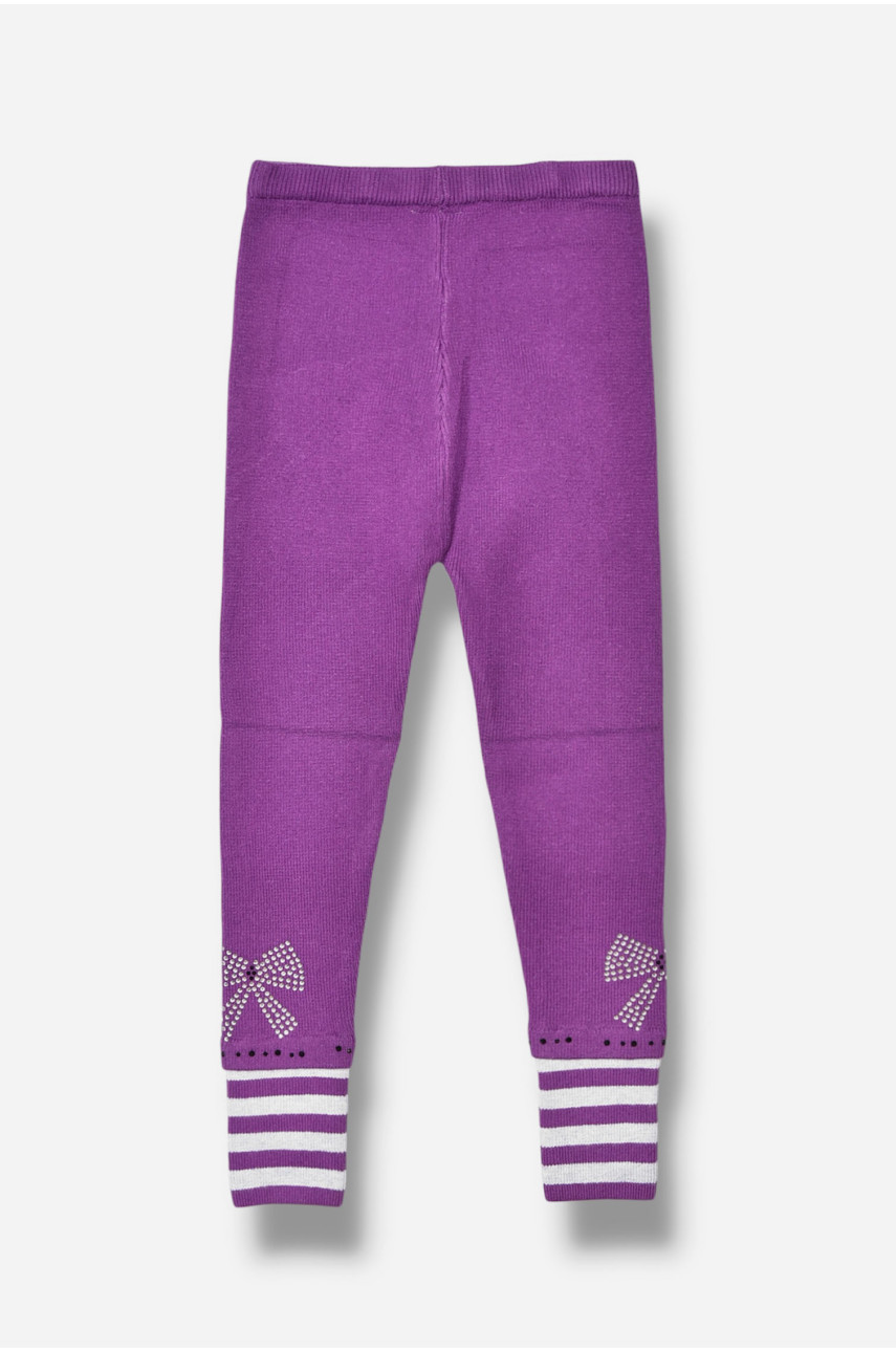 Лосины детские демисезонные для девочки сиреневого цвета В419S 189144