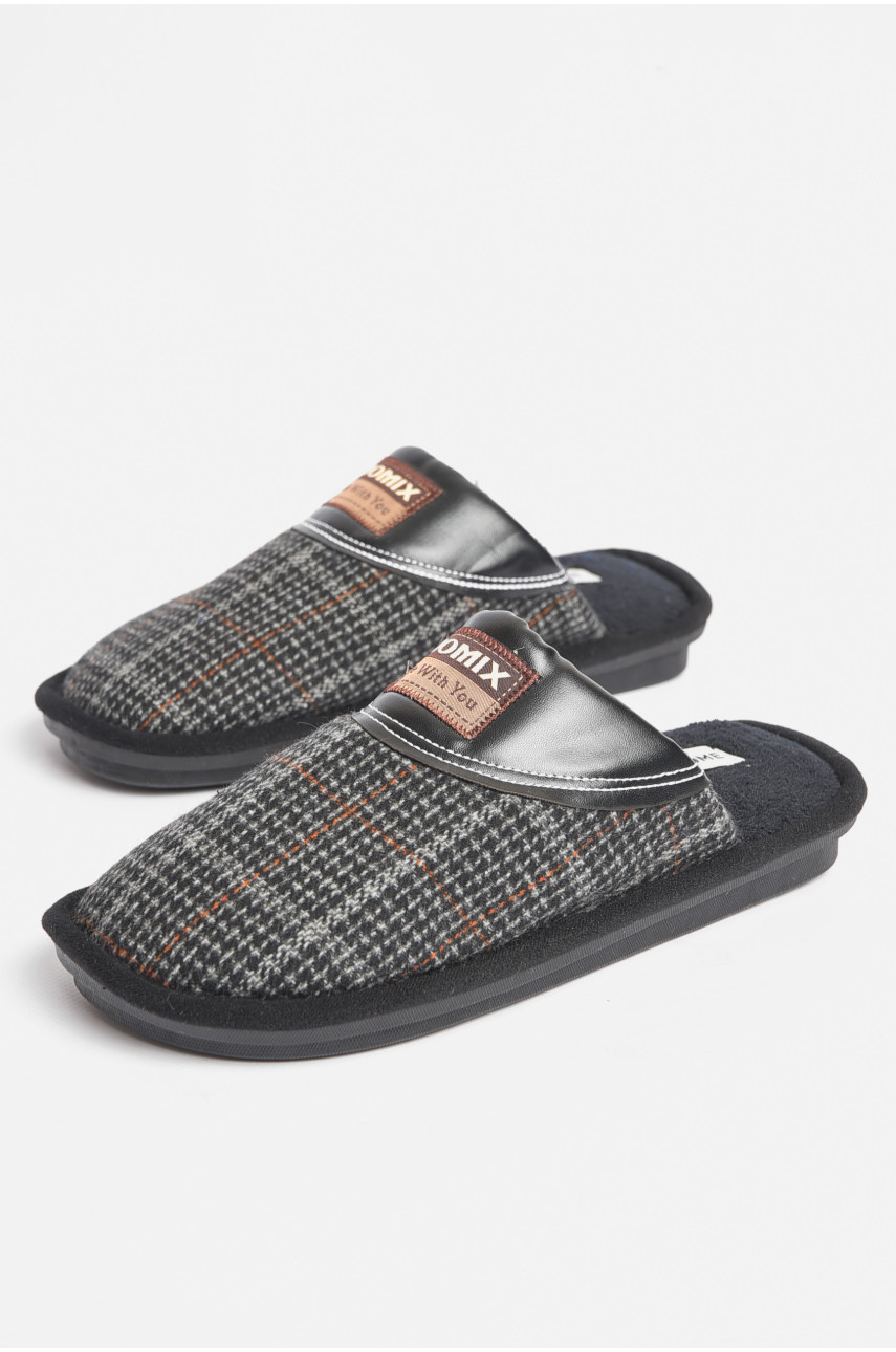 Тапочки комнатные мужские чёрного цвета MU-8605 189149 Тапочки комнатные мужские чёрного цвета MU-8605 189149