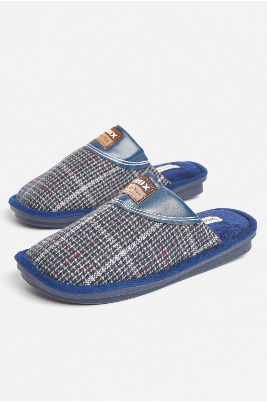 Тапочки комнатные мужские тёмно-синего цвета MU-8604 189151