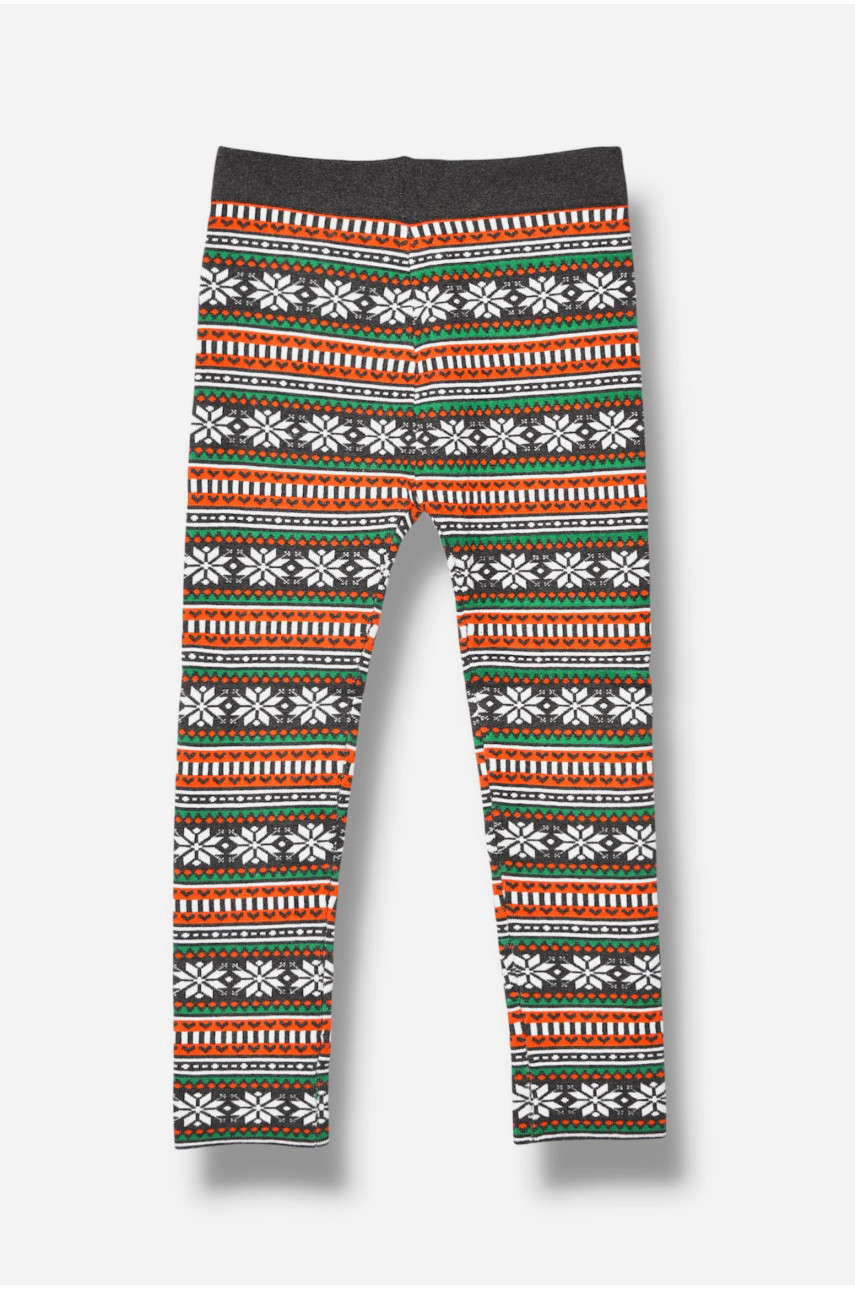 Лосины детские демисезонные для девочки темно-серого цвета В1037 189152