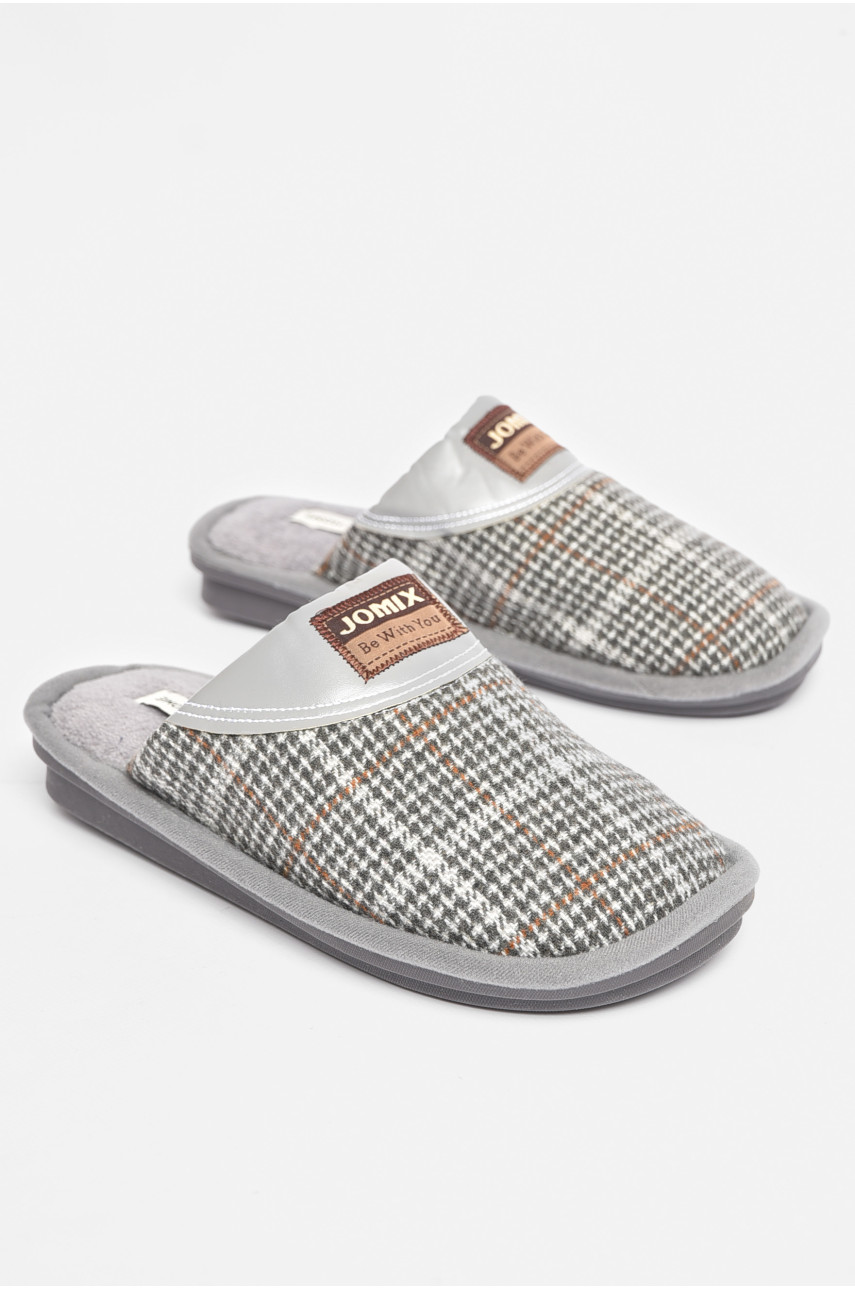 Тапочки комнатные мужские тёмно-серого цвета MU-8604 189153