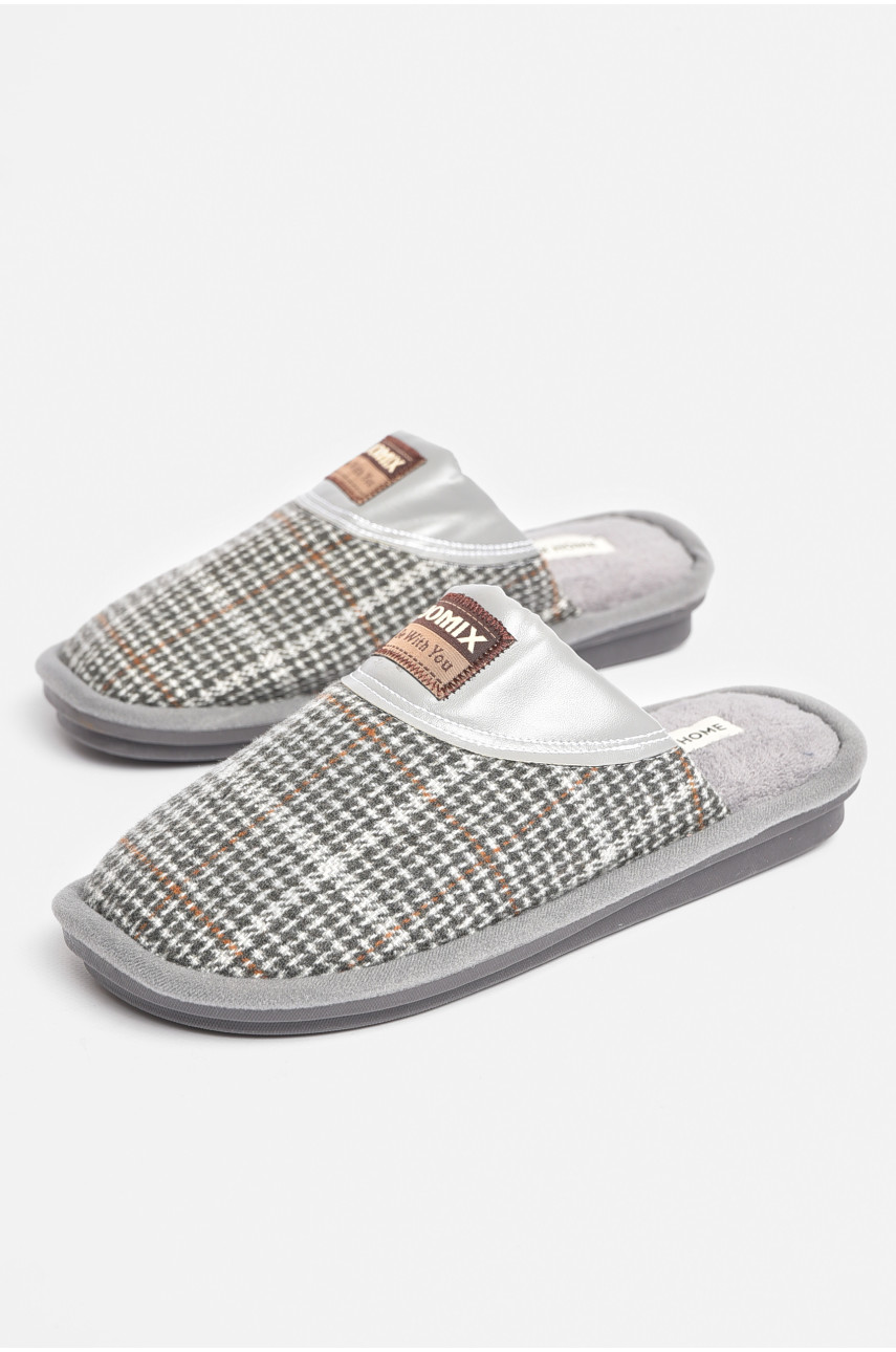 Тапочки комнатные мужские тёмно-серого цвета MU-8604 189153