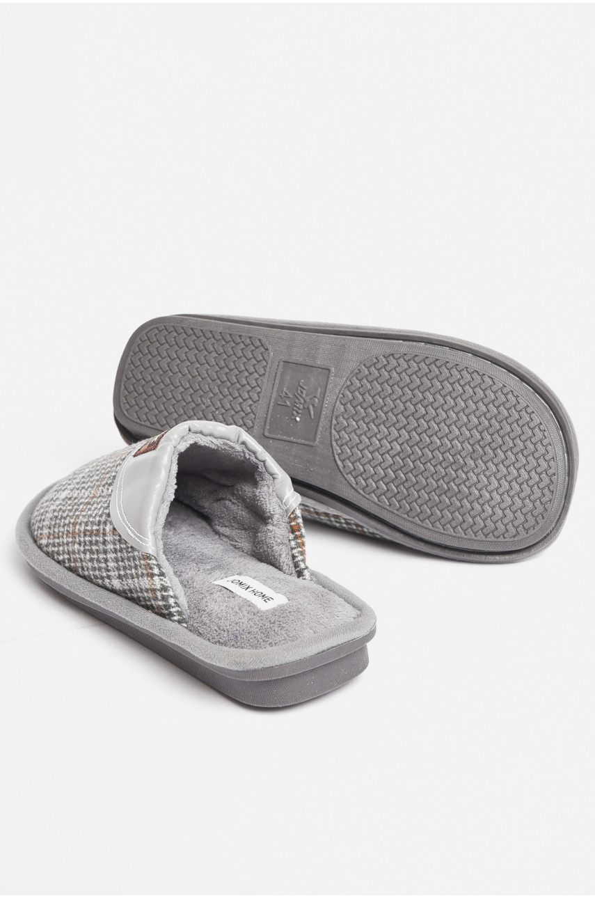 Тапочки комнатные мужские тёмно-серого цвета MU-8604 189153