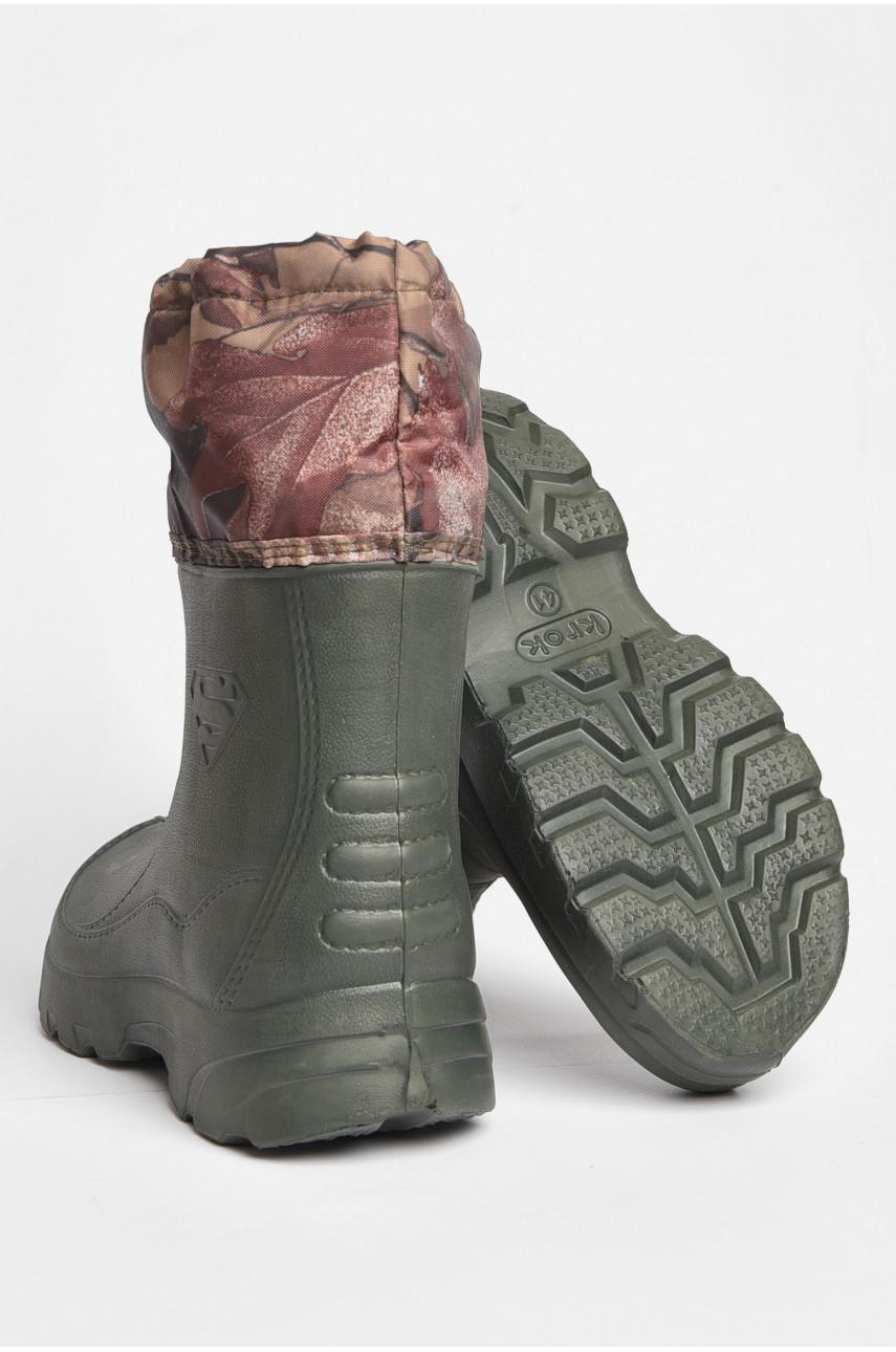 Чоботи чоловічі піна зі з`ємною шкарпеткою темно-зеленого кольору Крок Б-12 189170