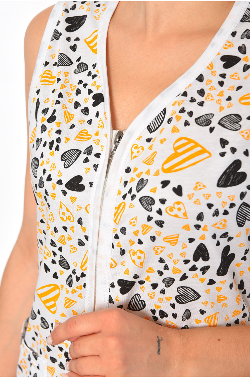 Халат женский с принтом белого цвета 250 189174 Халат женский с принтом белого цвета 250 189174