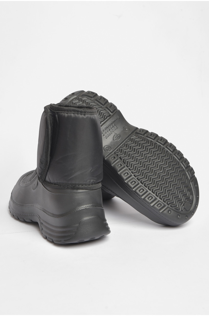 Дутики чоловічі піна на хутрі чорного кольору М-20 189175 Дутики чоловічі піна на хутрі чорного кольору М-20 189175