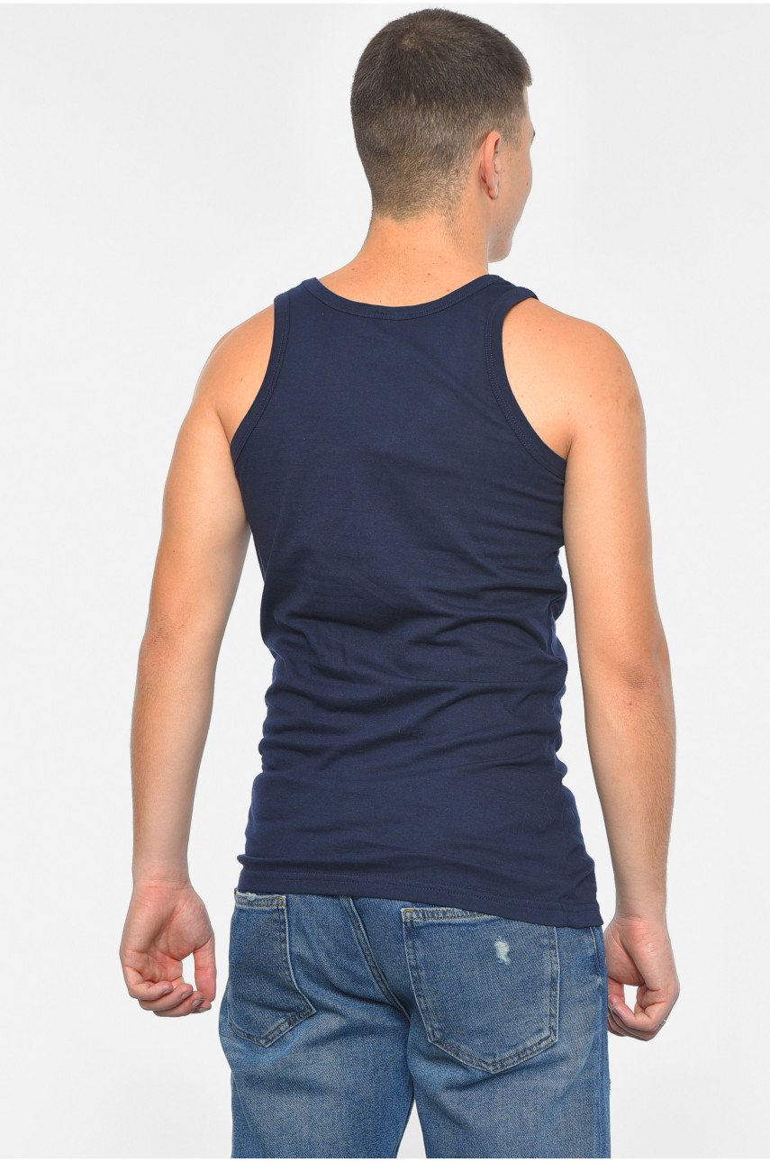 Майка чоловіча однотонна темно-синього кольору 198 189183 Майка чоловіча однотонна темно-синього кольору 198 189183