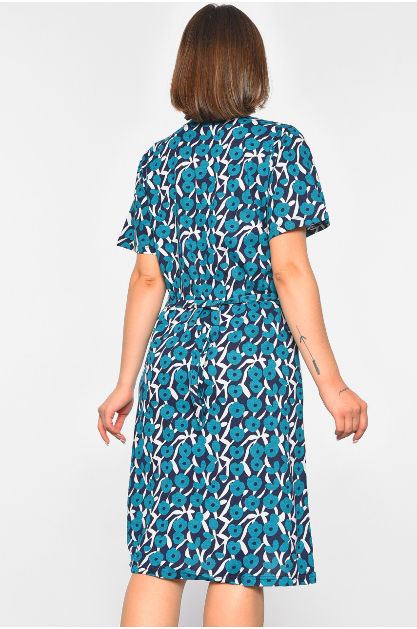 Халат женский полубатальный с принтом зеленого цвета 3075 189188 Халат женский полубатальный с принтом зеленого цвета 3075 189188