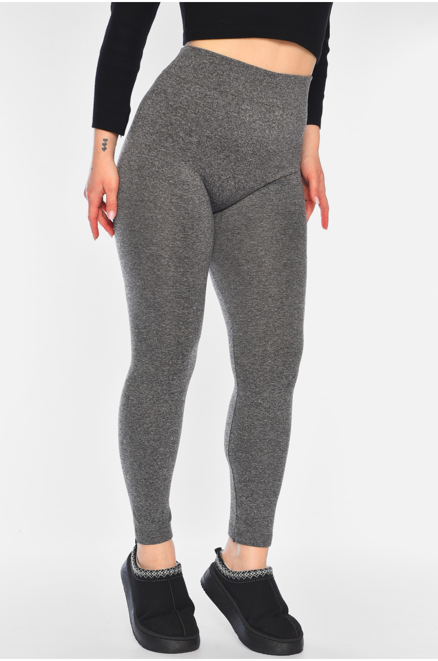 Лосины женские полубатальные утепленные серого цвета В830 189194