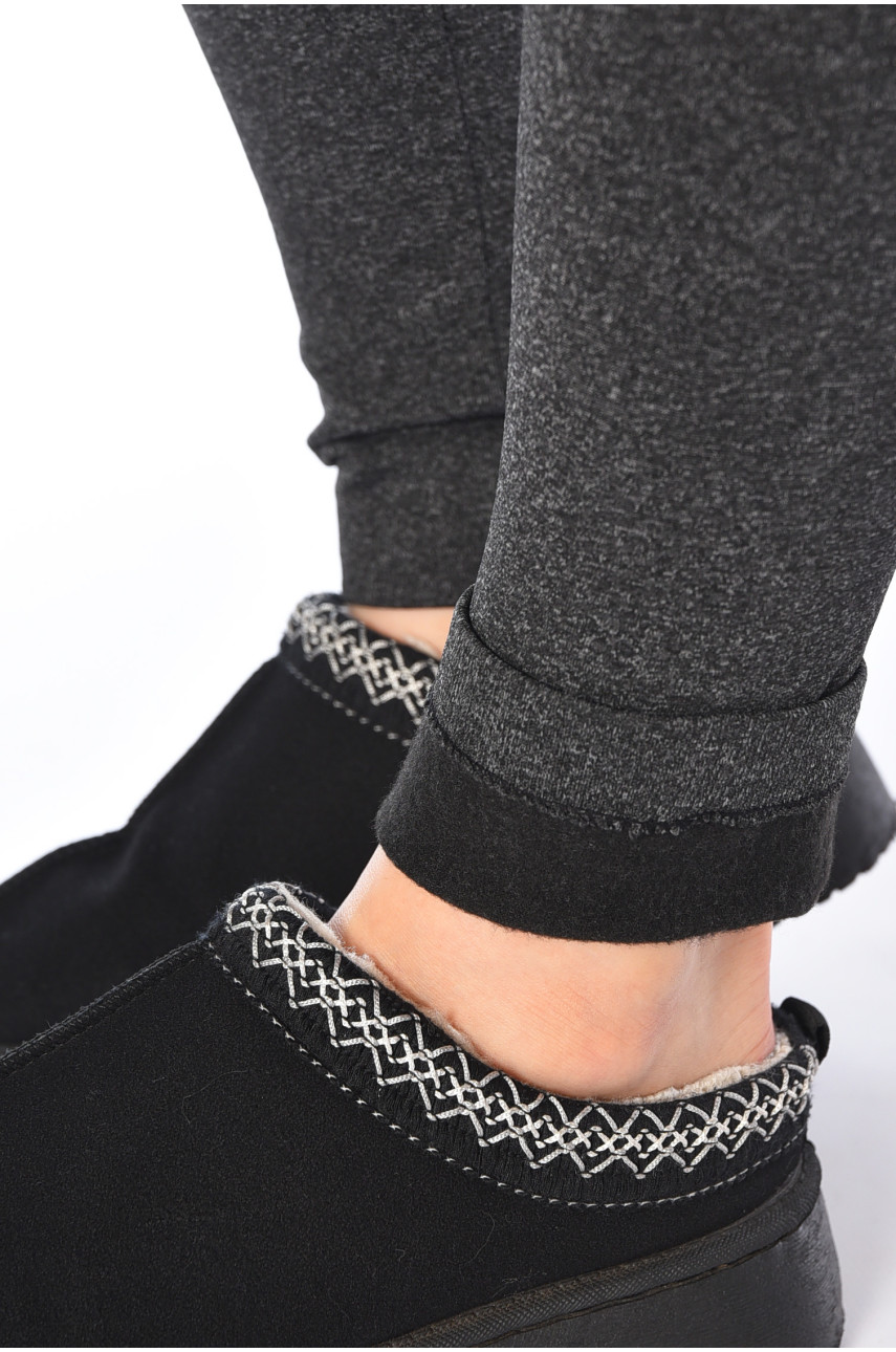 Лосины женские полубатальные утепленные темно-серого цвета В830 189198