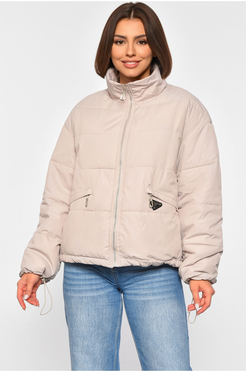Куртка жіноча демісезонна бежевого кольору 6339 189209