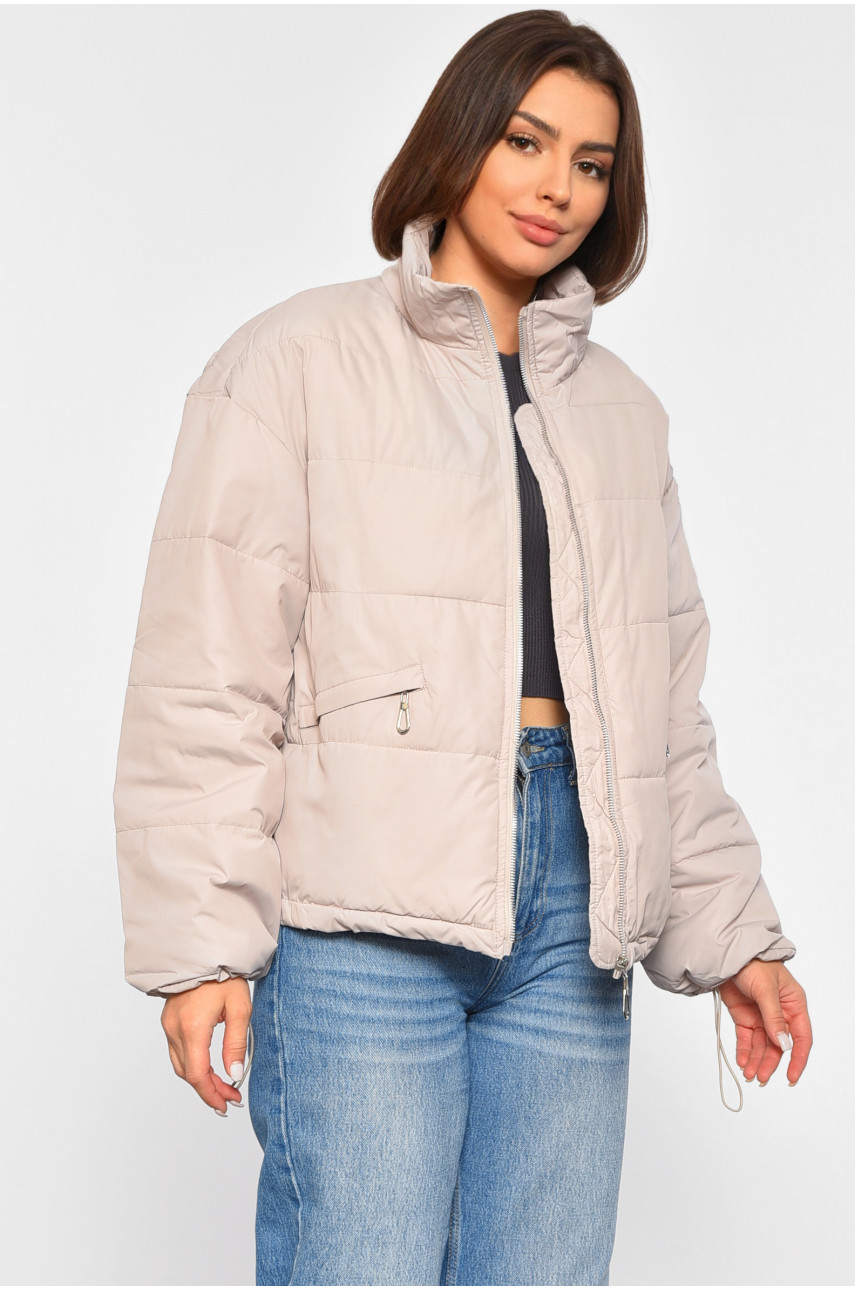 Куртка жіноча демісезонна бежевого кольору 6339 189209