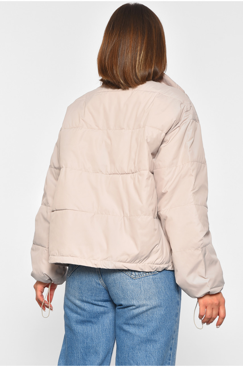 Куртка жіноча демісезонна бежевого кольору 6339 189209 Куртка жіноча демісезонна бежевого кольору 6339 189209