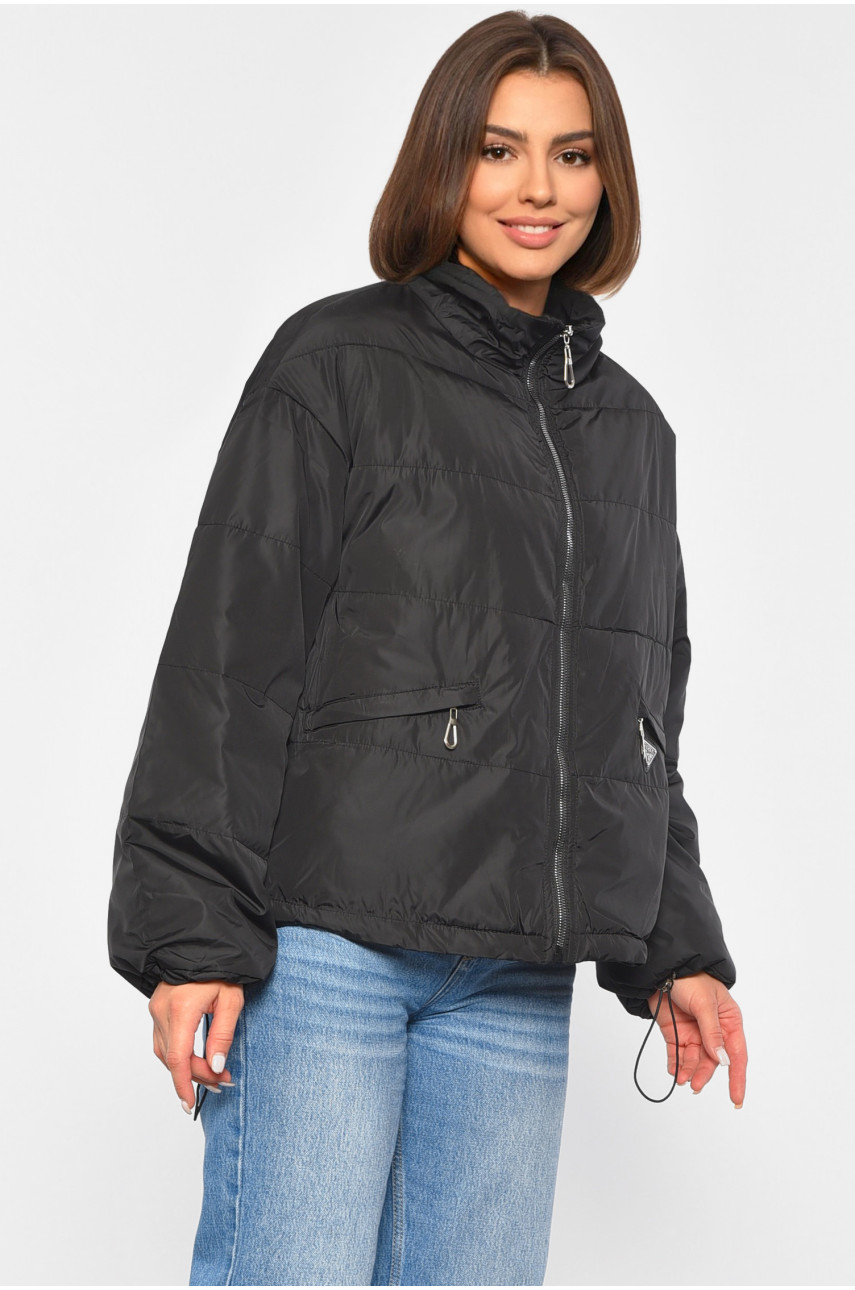 Куртка жіноча демісезонна чорного кольору 6339 189210