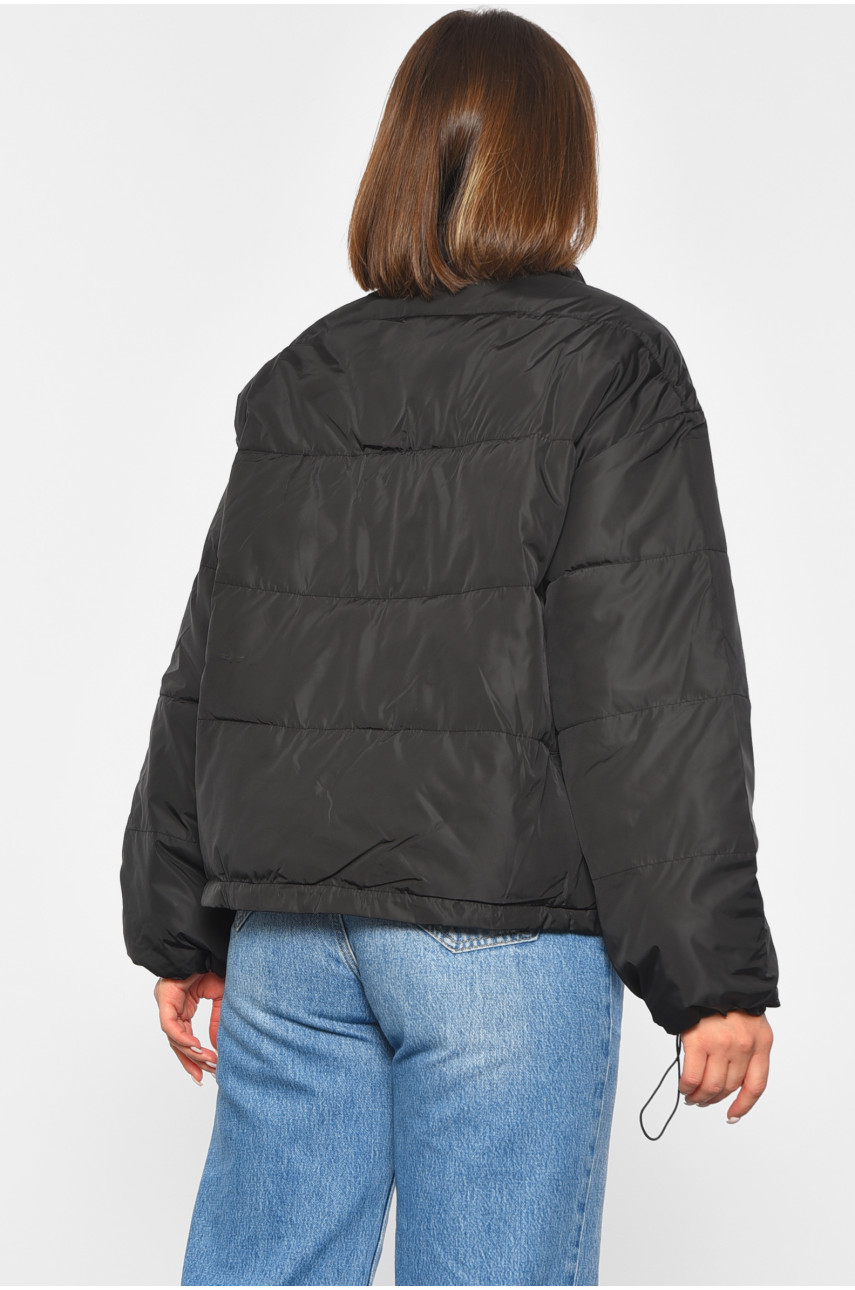 Куртка жіноча демісезонна чорного кольору 6339 189210 Куртка жіноча демісезонна чорного кольору 6339 189210