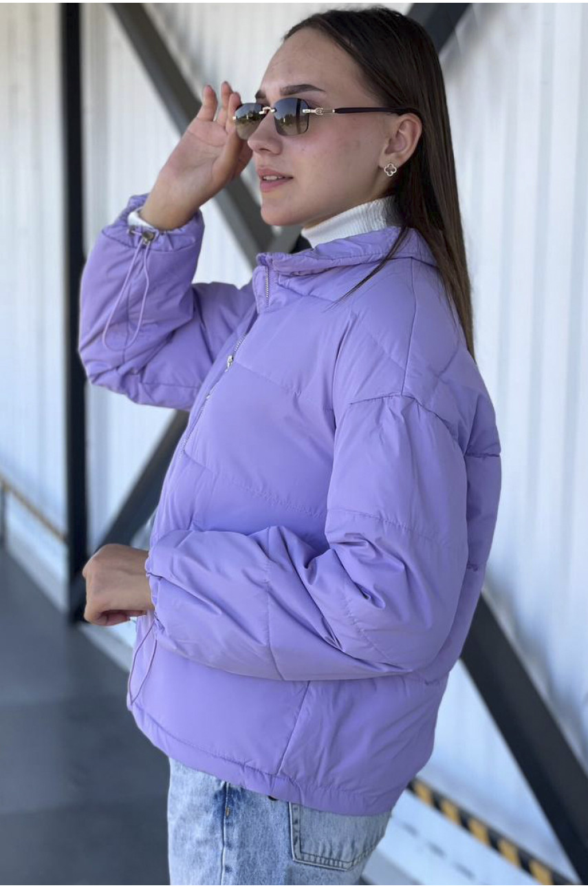Куртка женская демисезонная сиреневого цвета 6339 189211 Куртка женская демисезонная сиреневого цвета 6339 189211