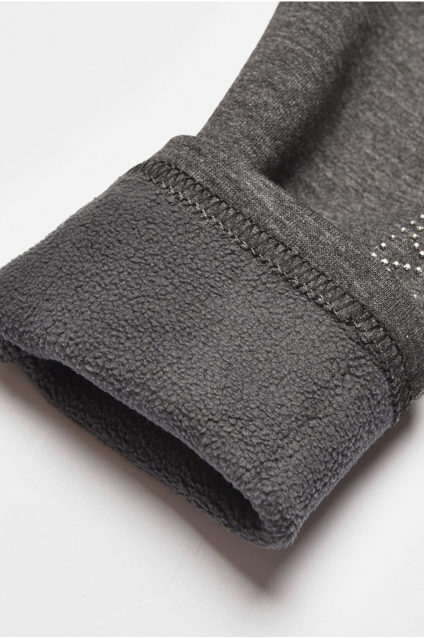 Лосины детские для девочки на флисе серого цвета А613-2 189220