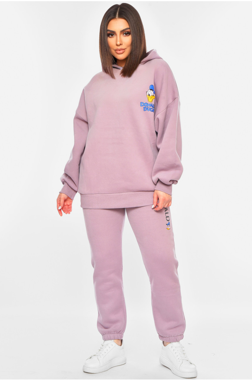 Спортивний костюм жіночий на флісі пудрового кольору 231 189221