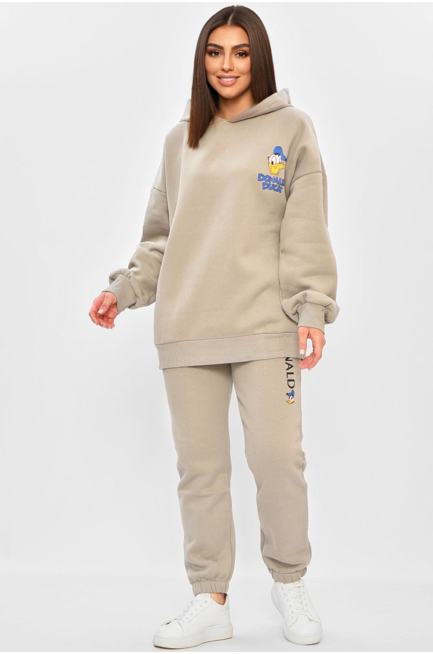 Спортивний костюм жіночий на флісі сірого кольору 231 189222