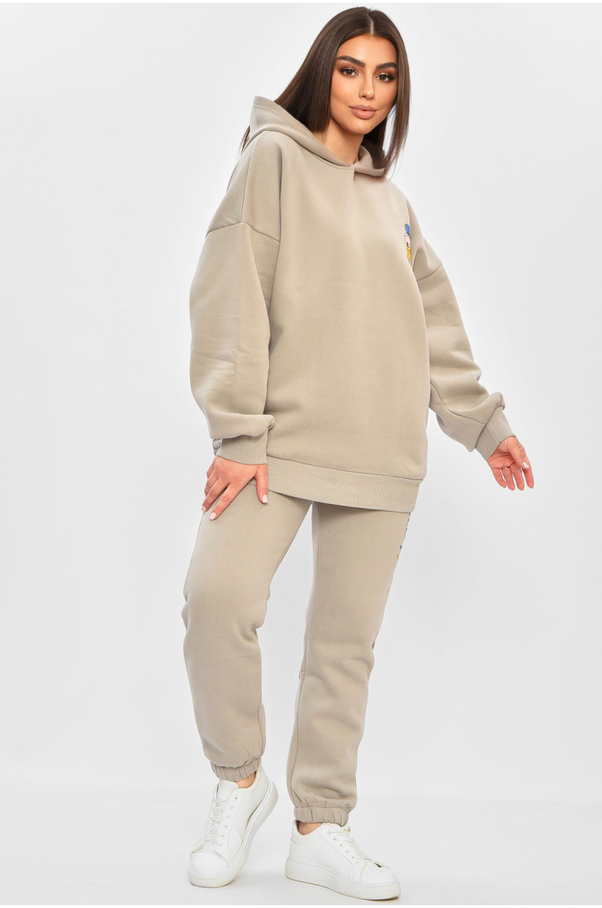 Спортивний костюм жіночий на флісі сірого кольору 231 189222