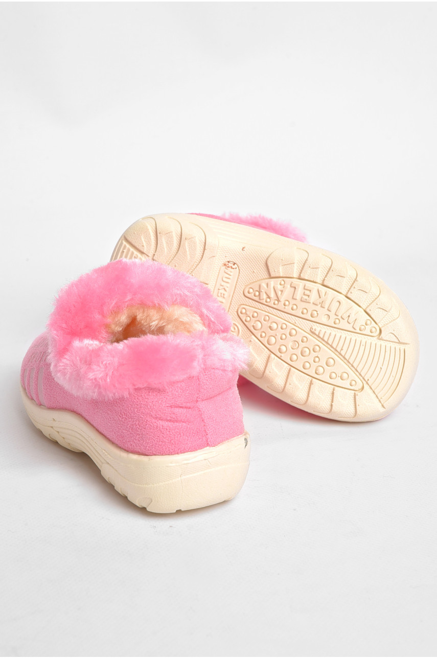 Тапочки детские чуни розового цвета с мехом 502 189226