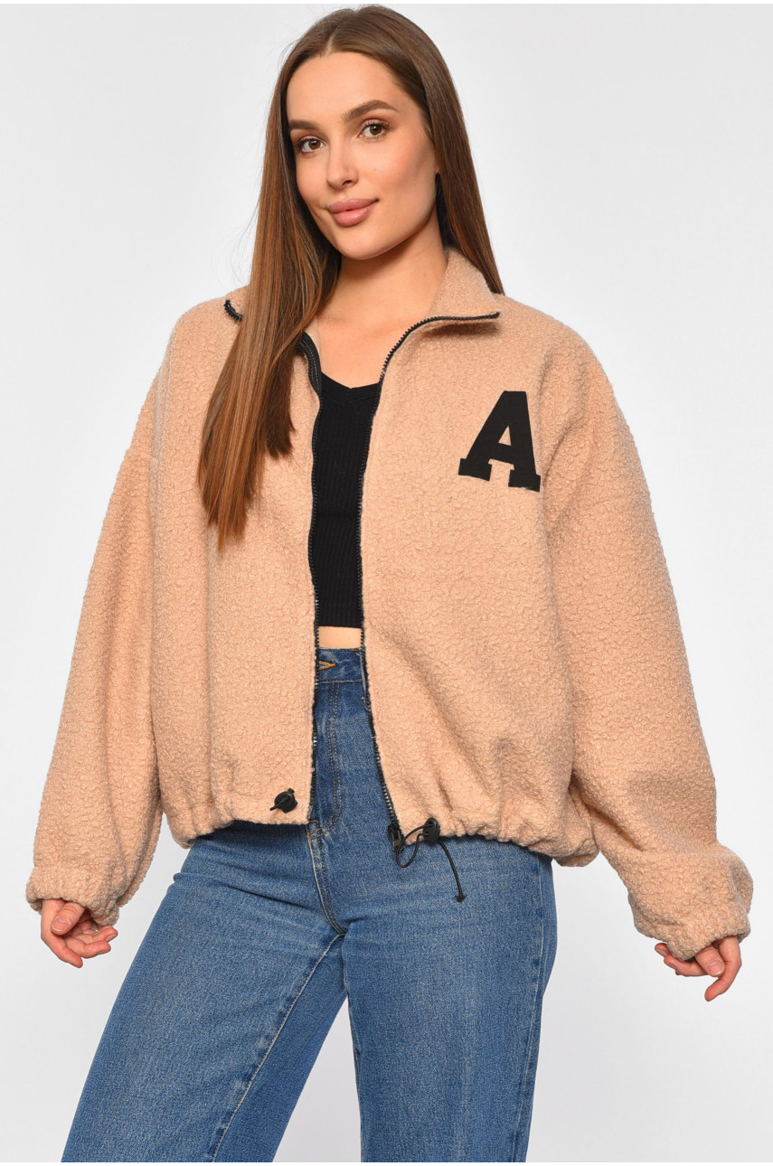 Кофта женская на молнии бежевого цвета 819 189249 Кофта женская на молнии бежевого цвета 819 189249