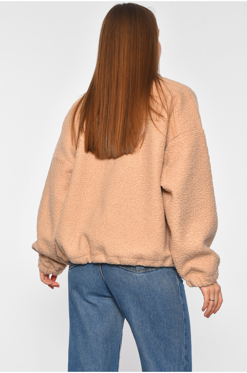 Кофта женская на молнии бежевого цвета 819 189249 Кофта женская на молнии бежевого цвета 819 189249