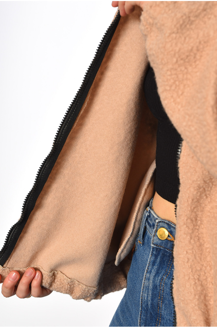 Кофта женская на молнии бежевого цвета 819 189249 Кофта женская на молнии бежевого цвета 819 189249