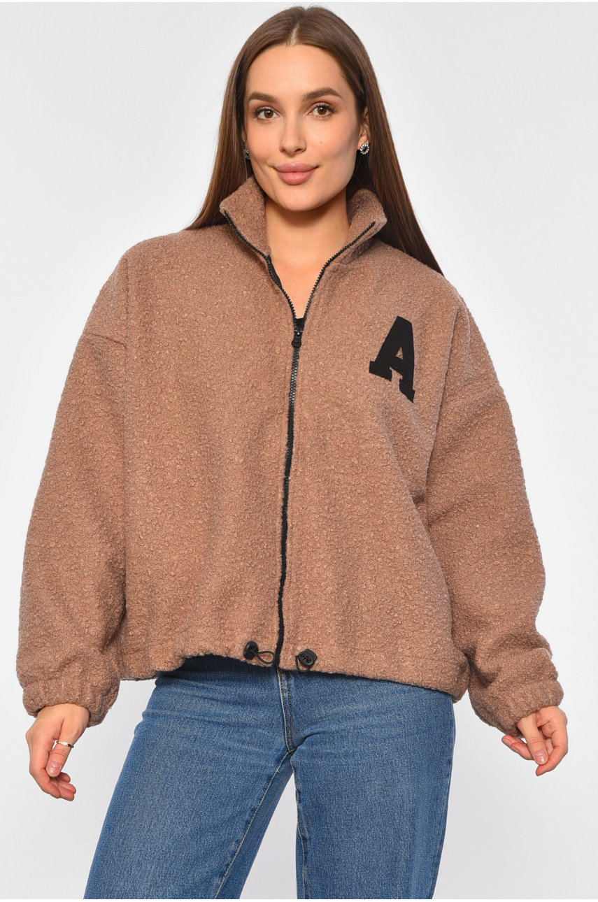 Кофта жіноча на блискавці кольору мокко 819 189250