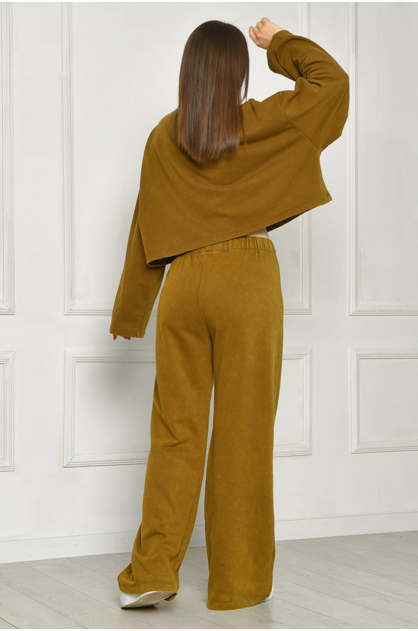 Спортивний костюм жіночий кольору хакі 8802 189267